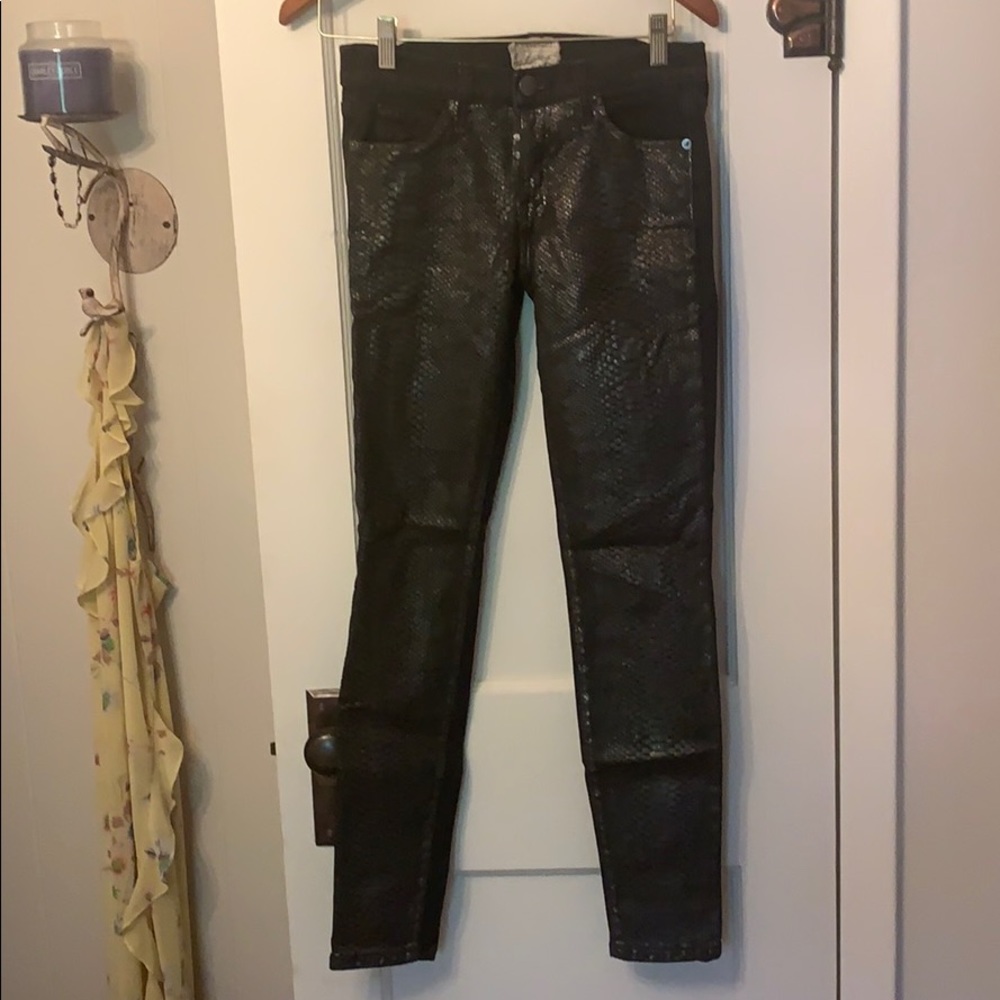 2/$20 current Elliot black snake coated jean sz 27
